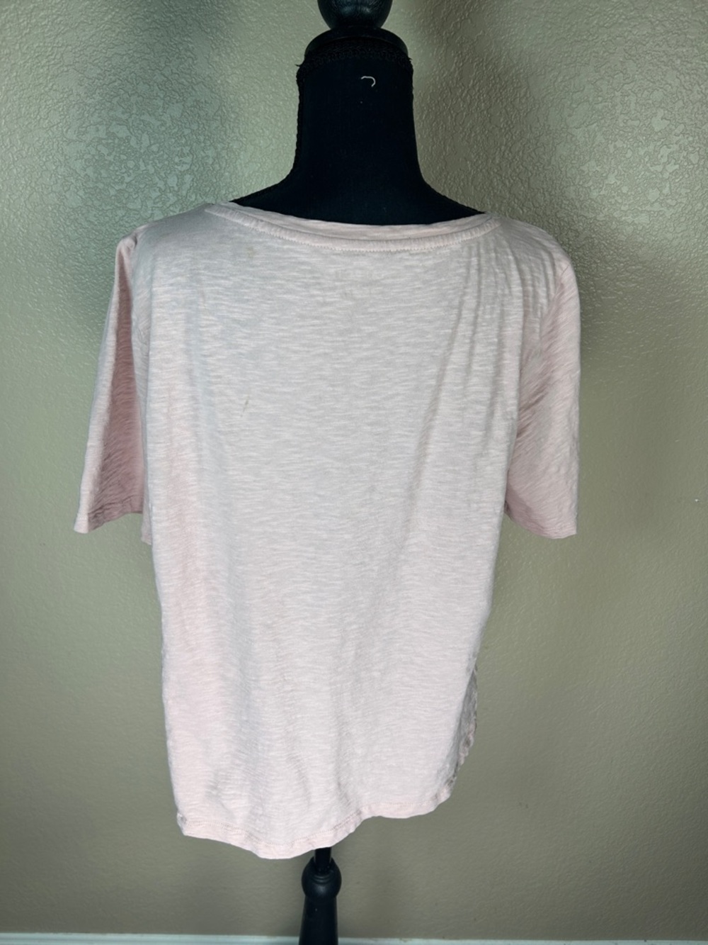 Talbots Peachy Pink Sequin French Bulldog Frenchie Short Sleeve Tee Size Large - Picture 6 of 7